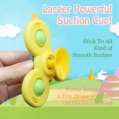 3PCS Suction Cup Spinner Toys for 1 Year Old Baby Boy,Novelty Spinning Tops Bath Toys for Toddlers Kids Age 1-3 Sensory Baby Toys Girl Boy Birthda...