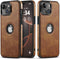 Design Compatible with iPhone 13 Mini Case Luxury Leather Business Vintage Slim Non-Slip Soft Grip Shockproof Protective Cover (2021) 5.4 Inch (Br...