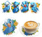 4 Pcs Diamond Art Painting Creative Coasters DIY Animal Bluebird Diamond Art Coasters Diamond Painting Kits Diamond Non Slip Coaster for Beginners...