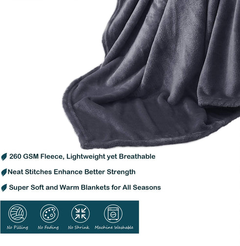 Veehoo Fluffy Fleece Dog Blanket, Soft Cozy Flannel Pet Throw for Dogs and Cats, Washable Couch Bed Blankets Cover for Sofa, Cot, Indoor & Travel,...