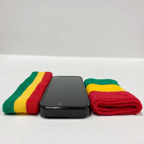 3 Color Striped Terry Sports Sweat Headband, Wristband Set...