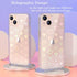 Tksafy Compatible iPhone 13 Case, Clear Cute Glitter Laser Holographic Love Heart Pattern Design for Women Girls, Anti-Yellow Hard PC Shockproof P...