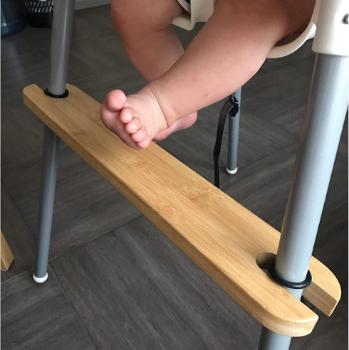 Footrest for Baby Highchair,Adjustable Non-Slip Natural Bamboo Wooden HighChair Footrest,High Chair Foot Rest Compatible with IKEA Antilop High Ch...