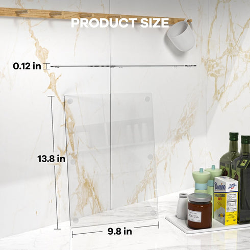 13.8 x 9.8in Acrylic Cutting Board, 3mm Transparent Anti-Slip Clear Cutting Boards for Kitchen Counter, Thickened 3mm Counter Cutting Boards for K...