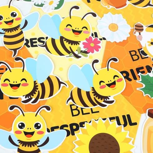 gisgfim Bee Motivational Bulletin Board Decorations Hive Rules Cutouts Summer Sunflower Tree Inspirational Positive Classroom Decor Daisy Bulletin...