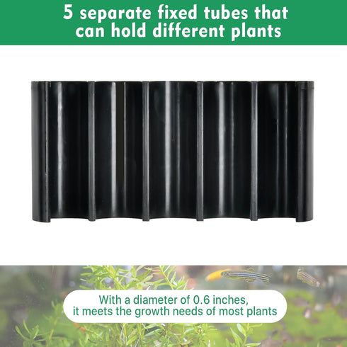 4 Pcs Aquarium Plant Holder,Plastic Hanging Aquarium Plant Pot with 5 Hole, Rimmed and Rimless Fish Tank Plant Holder for Aquarium Living Fish Aqu...
