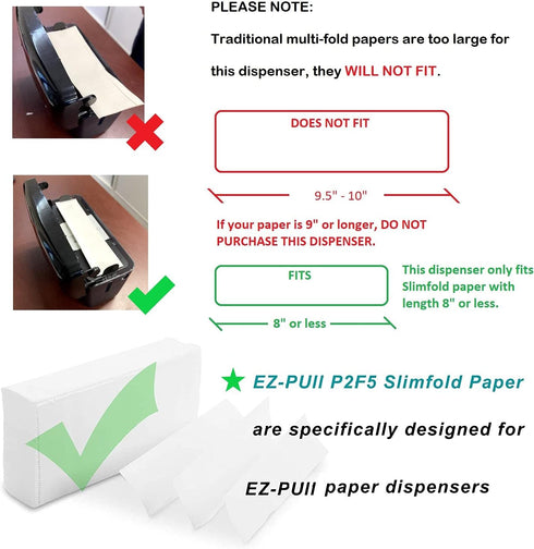 EZbrnd Countertop SLIMFOLD Hand Towel Dispenser for Kitchen/Bathroom/Office/RV/Airbnb, Guest Towel Holder, White...
