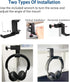 Weiyichuang Desk Headphone Hanger,Headphone Stand, Headphone Foldable Hanger Adjustable Headset Stand Clamp Mount Desk Hook...