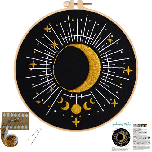 Louise Maelys Tarot Embroidery Kits for Beginners with Moon Pattern,Adults Starter Cross Stitch Kit DIY Needlepoint Kits......