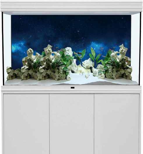 AWERT 24x12 inches Galaxy Aquarium Background Cloud Stars and Blue Cosmic Universe Fish Tank Background Mystery Space Terrarium Background...