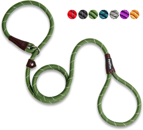 PetiFine Slip Lead Dog Leash,6FT x 1/2" Reflective Durable Dog Training Leash, Heavy Duty Adjustable Nylon Dog Rope Leash Slip Leash for Small Med...