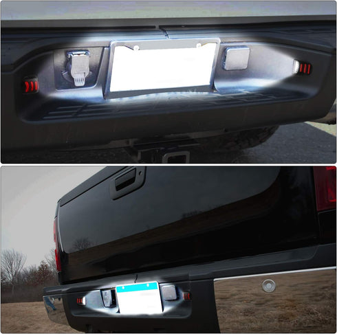 RUXIFEY LED License Plate Lights with Red OLED Neon Tube Compatible with Chevy Silverado Suburban Tahoe GMC Sierra 1500 2500 3500 HD Escalade EXT,...