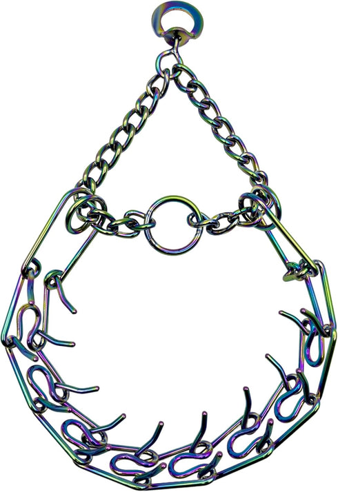 Rainbow Color Prong Pinch Dog Collar, Training Collar for Dogs,No Pull Dog Collar for Small Medium Large Dogs(M)...