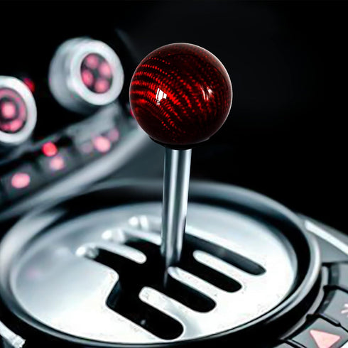HiSport Carbon Fiber Gear Shift Knob Round Ball Shifter Knobs Universal 5 6 Speed with 3 Adapters for Manual Car M 8 * 1.25, M 10 * 1.25, M 10 * 1...