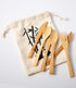 18PCS Reusable Bamboo Flatware Set,Bamboo Cutlery Set,Bamboo Forks Spoons Knives, Bamboo Utensil Cutlery Set for Picnic Party Travel, Bamboo Silve...