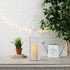 Zings & Thingz Manhattan Hanging Cable Candle Holder Lantern, Decorative Light Home Decor, 15" Tall, White...