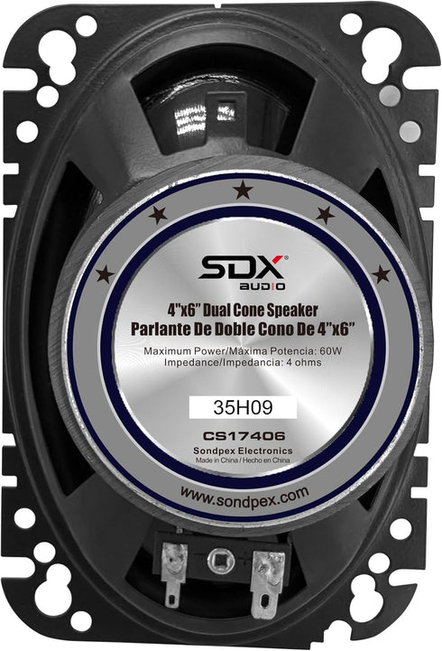 Sondpex CS17406: 4" X 6” Dual Cone Speaker...