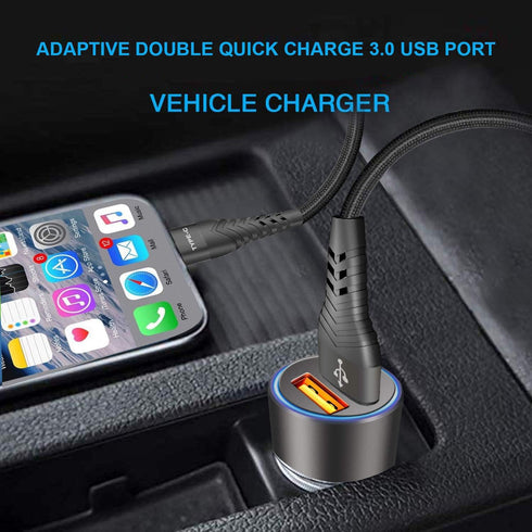 USB Car Charger,36W Dual Quick Charge 3.0 Car Adapter for Moto G Power/G Stylus 2022 2020 2021,G Fast/G Play/G100/G Pure,Edge Plus,Motorola One 5G...