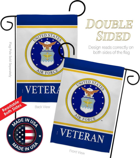 Air Veteran Armed Forces USAF United State American Military Retire Official House Decoration Banner Small Yard Gift Double-Sided, Garden Flag 13"...