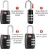 DanziX TSA Approved Lock and 4 Colors Stainless Steel Safety Tether?3-Dial Combination Travel Luggage Lock with Lanyard Security Cable for Protect...