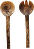 Creative Co-Op, Brown, Resin Salad Servers with Matte Marble Finish, Set of 2, Medium...