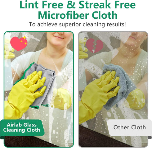 Glass Polishing Cloth Streak Free Miracle Cleaning Cloth Lint Free Microfiber Cleaning Rags for Glasses Kitchen Dish Mirrors Easy Clean, Pack of 6...