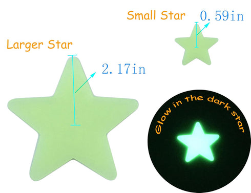 204PCS 1.2" Glow in The Dark Luminous Stars Fluorescent Noctilucent Plastic Wall Stickers Decals for Home Ceiling Wall Baby Kids Bedroom (Multi-Co...