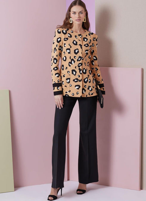 Vogue Misses' Lined Semi-Fitted Collarless Jackets Sewing Pattern Packet, Design Code V2015, Sizes 18-20-22-24-26, Multicolor...