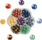 140pcs 7 Chakra Natural Stone Round Beads Crystals Energy Healing Genuine Real Stone DIY Charm Smooth Beading for Bracelet Necklace Earrings Jewel...