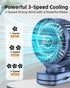 3.5" Rechargeable Clip On Fan, Small Portable Clip Fan With Strong Clamp Grip, 360° Rotation, 3-Speed & LED Display, Quiet Operating Desk Fan Idea...