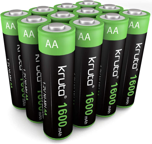 Solar Lights Batteries AA 1600mah High Capacity 1.2V Ni-MH Rechargeable AA Solar Battery for Outdoor Solar Lights, Battery String Lights, TV Remot...