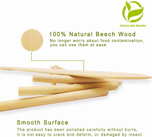 Prowithlin 4 Piece Crepe Spreader and Spatula Set, Crepes Maker Made Of 100% Natural Beech Wood, 12" Crepe Spatula and 4.7" Crepe Spreaders, Crepe...