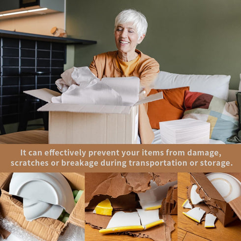 Moving Supplies, 14"x14" 50 Pack Cushion Foam Pouches, Packing Supplies for Moving and Storing, Foam pouches for Packing Dishes, Glasses, Cups....