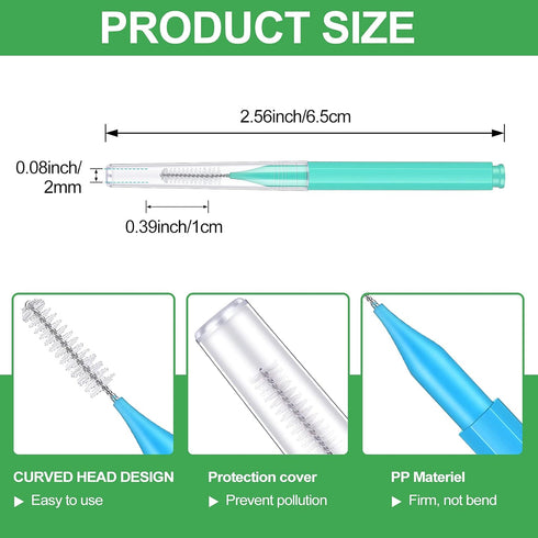 150 Pieces Interdental Brush Teeth Floss Tooth Cleaning Tool Toothpick Cleaner Dental Tooth Flossing Head Teeth Soft Dental Pick Refill Dental Flo...