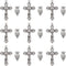 20Pcs Rosary Kits Cross and Center Medal Charms Tibetan Silver Alloy Catholic Jesus Maria Oval Links Pendant for Diy Jewelry Making Supplies...
