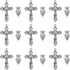 20Pcs Rosary Kits Cross and Center Medal Charms Tibetan Silver Alloy Catholic Jesus Maria Oval Links Pendant for Diy Jewelry Making Supplies...