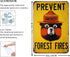 CCPARTON Smokey Bear Prevent Forest Fires Outdoors Metal Tin Sign Wall Decor Retro Metal Signs 8x12 Inch...