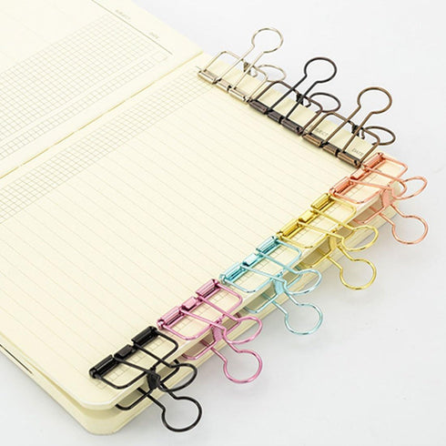 Hollow Out Paper Binder Clip Invoice Bill Clip Office Supplies Pack of 10 (S, Bronze)...