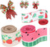 2.5" Watermelon and Strawberry Ribbon,Summer Craft Wire Edged Ribbon,Checks,Polka Dots,Watermelon Slices,Strawberries and Flowers Faux Linen Ribbo...