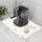 EMMTEEY Coffee Mat Dish Drying Mat for Kitchen Counter Marble Coffee Maker Mats Hide Stain Absorbent Rubber Backed Coffee Bar Mats for Countertops...