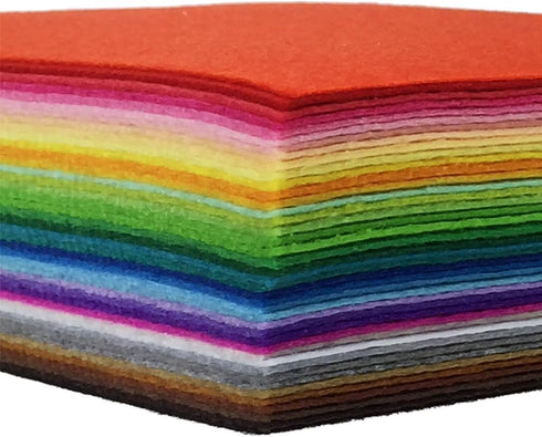 42pcs Felt Fabric Sheet 4"x4" Assorted Color DIY Craft Squares Nonwoven 1mm Thick...