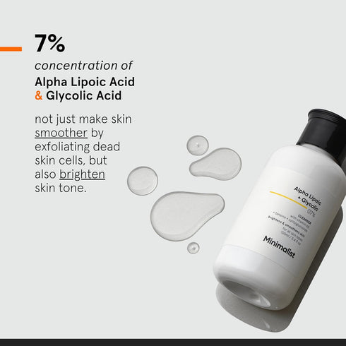 Minimalist 7% ALA & AHA Face Wash for Brightening, Exfoliating, Glow & Even Tone | With Vitamin B5 For Hydration & Glycolic Acid For Exfoliation |...