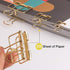 18 Pcs Gold Wire Binder Clips and 20 Pcs Cute Paper Clips Set Assorted Sizes, 2 Big 6 Medium 10 Small Smooth Steel Hollow Office Clamp Clips...