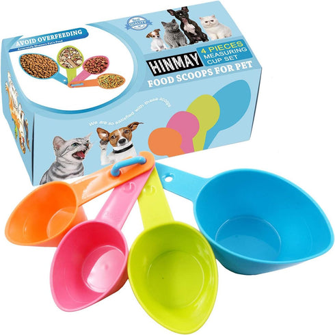 Pet Food Scoops Plastic Measuring Cups Set for Dog Cat and Bird Food (Random Color)...