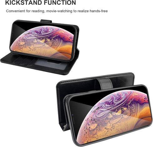 Bocasal for iPhone Xs Max Wallet Case with Card Holder PU Leather Magnetic Detachable Kickstand Shockproof Wrist Strap Removable Flip Cover for iP...