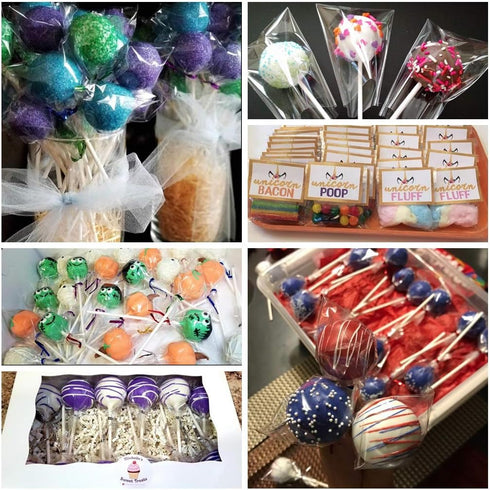 400 Clear Treat Cello Bags and Ties 3x4 for Lollipop Cake Pop Candy Buffet Chocolate Cookie Wedding Supply (3'' x 4'')...