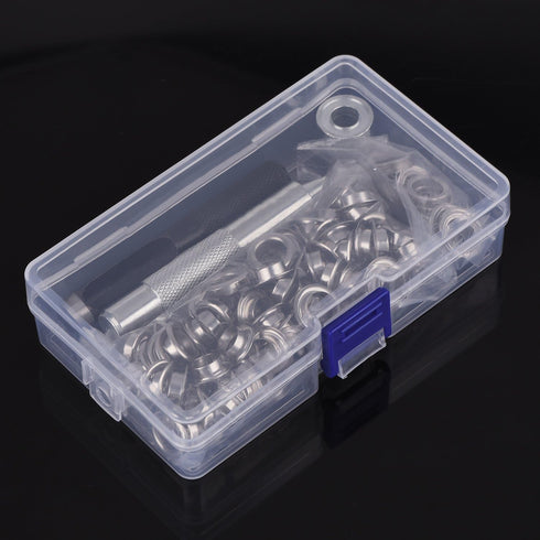 Pangda 100 Sets Grommet Eyelets Tool Kit, Grommet Setting Tool and Eyelets with Setting Tools and Storage Box for Fabric, Tarps, Curtains(2/5 Inch...