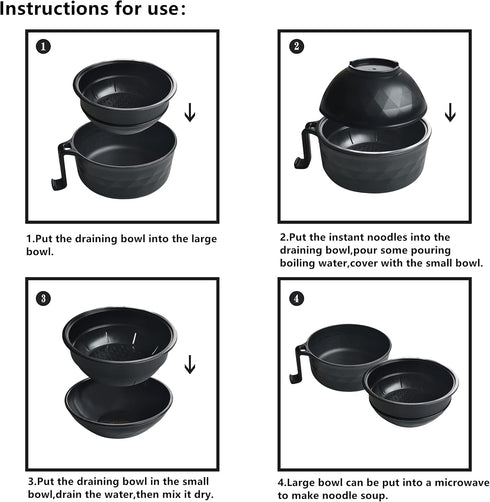 Layron Ramen Cooker Ramen Bowl Set with Chopsticks 33oz Microwave Noodle Bowl College Dorm Room Essentials for Girls for Boys Apartment Essentials...