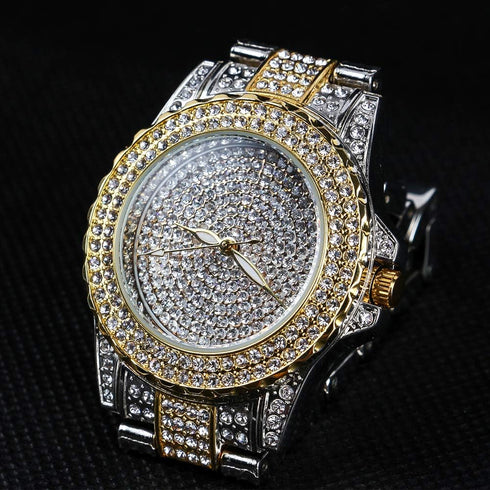 Smalody Round Luxury Women Watch Crystal Rhinestone Diamond Watches Stainless Steel Wristwatch Iced Out Watch with Japan Quartz Movement for Women...