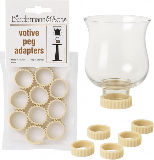 Biedermann & Sons Votive Rubber Gaskets for Peg Candle Holders, Tan...